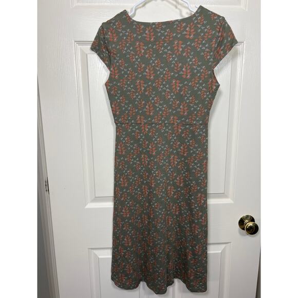 Toad&Co Rosemarie Short Sleeve Printed V Neck Organic Cotton Dress Women's Small - Picture 3 of 7